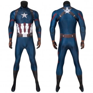 Captain America Cosplay Costume Avengers 4 Endgame Steve Rogers Jumpsuit