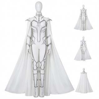 Hela White Jumpsuit Suppose That Season 2 Cosplay Costumes with Cape