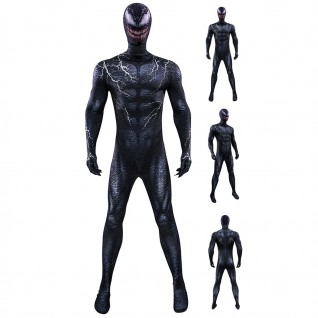 Venom The Last Dance Cosplay Jumpsuit Venom Costumes Black Male Printed Suit