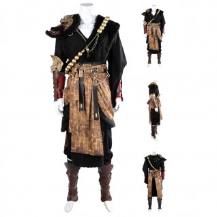 Ebongold Silk Robe Black Monkey Cosplay Costume Game Suit Male Halloween Outfits