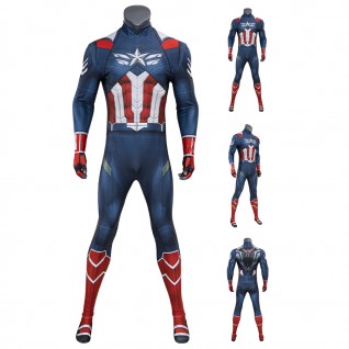 Sam Wilson Cosplay Jumpsuit Captain America Brave New World Costume Printed Suit