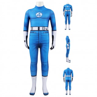 Kids Mister Fantastic Cosplay Jumpsuit The Fantastic 4 First Steps Reed Richards Costumes Blue Suit
