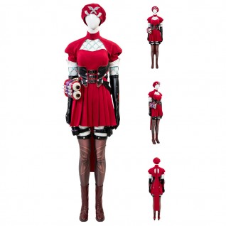 Marvel Rivals Psylocke Costume Women Halloween Suit Red Hat