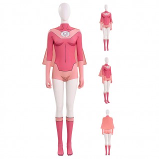 Invincible Atom Eve Jumpsuit Women Pink Costume