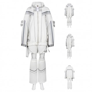 Cyberpunk Jacket Costume Male White Halloween Suit