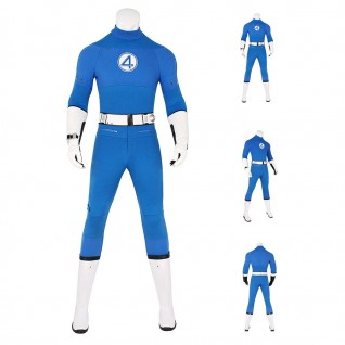 Fantastic Four Mister Fantastic Costume Reed Richards Blue Halloween Cosplay Suit