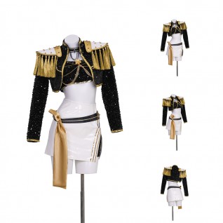 Kpop Demon Hunters Mira Golden Black Cosplay Suit Jacket Skirt Outfit Costume