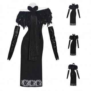Padmé Amidala Cosplay Costume Star Wars Suit Women Black Dress Outfit