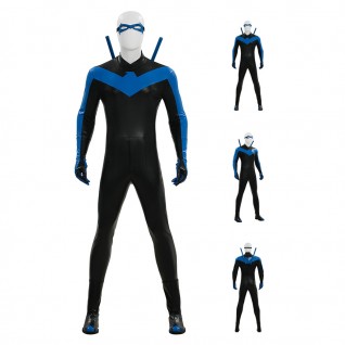 Nightwing Costume Dick Grayson Comic Suit Halloween Superhero Cosplay Outfit