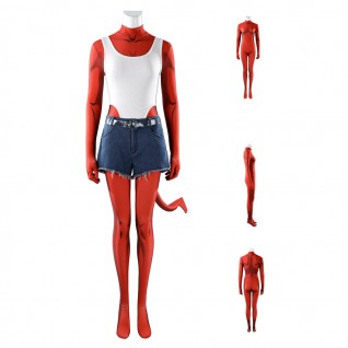 Dispatch Malevola Costume Red Bodysuit for Women with Tail Full Set