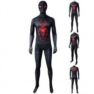 Spiderman Dark Suit Jumpsuit for Men Black Printed Polyester Costume