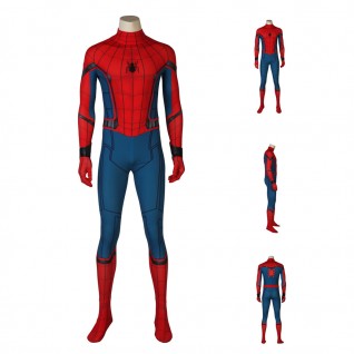 Spider-Man Civil War Costume Peter Parker Printed Jumpsuit Superhero Suit for Adult