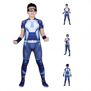 Kids A-Train Jumpsuit The Boys Season 1 Costume Printed Suit
