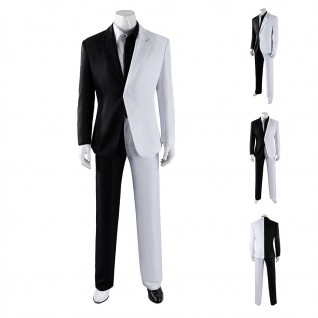 Absolute Face Costume White & Black Harvey Dent Suit Supervillain Cosplay Outfit