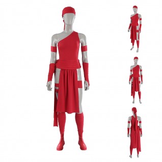 Elektra Natchio Costume Daredevil Comic Red Cosplay Jumpsuit for Women