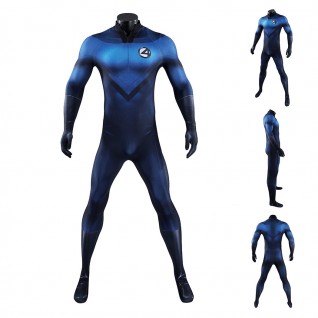 Human Torch Costume Fantastic Four Johnny Storm Printed Polyester Jumpsuit