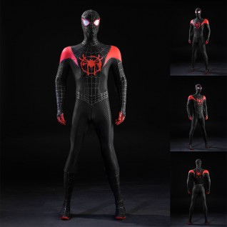 Miles Morales Costume Spider-Man: Into the Spider-Verse Superhero Cosplay Suit