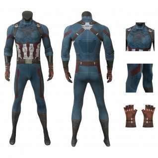Captain America Costume Avengers 3 Infinity War Steve Rogers Jumpsuit
