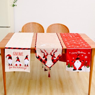 1 Set Creative Christmas Decorations Faceless Santa Gnome Table Runner Placemat 