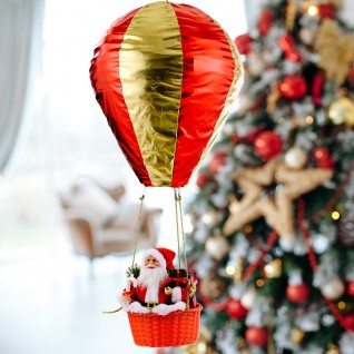 Santa Claus Hot Air Balloon Christmas Pendant Decorations