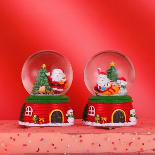 Christmas Light Up Music Crystal Ball Crafts