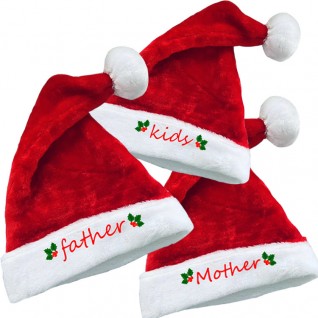 Christmas Family Plush Santa Claus Hats