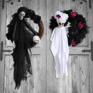 White Ghost Props Terror Hanging Doors Decorated Haunted House Halloween Party Props