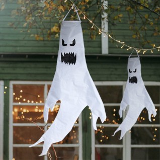 LED Luminous Printed Pattern Ghost Pendant Halloween Venue Decoration Props