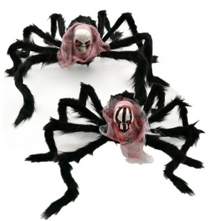 Simulation Skull Plush Spider Horror Props for Halloween Party Decoration