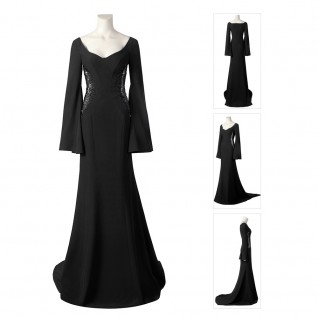 Wednesday Addams Cosplay Costumes Morticia Addams Black Dress
