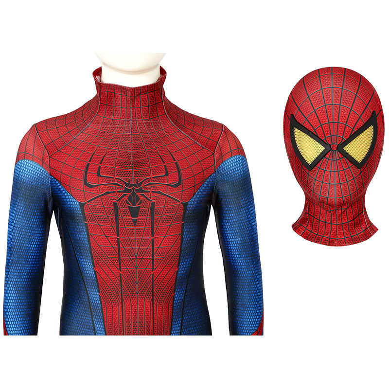 The Amazing Spider-Man Spiderman Peter Parker Cosplay Costume Kids Jumpsuit Mask 