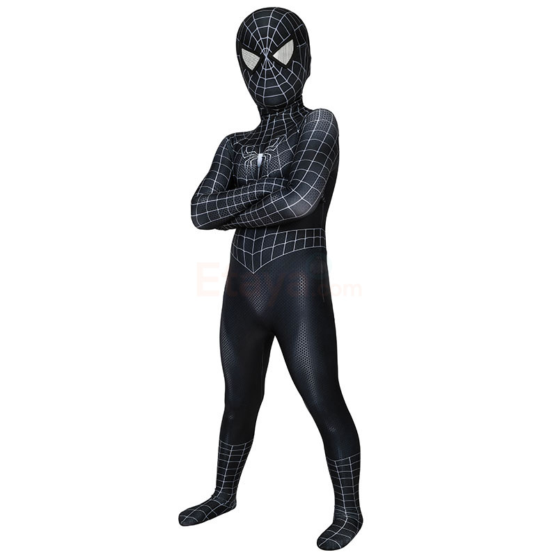 Spider Man 3 Venom Cosplay Costume Spider-Man Jumpsuit for Kids