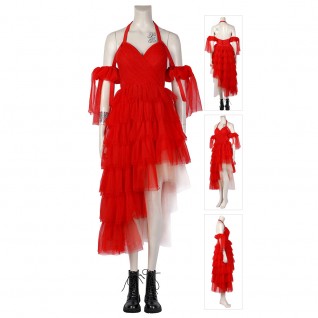 Harley Quinn Costume 2021 Red Dress Suicide Squad Cosplay Suit