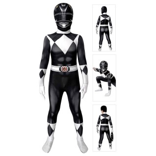 Kids Power Ranger Costume Black Mighty Morphin Power Rangers Cosplay Suit