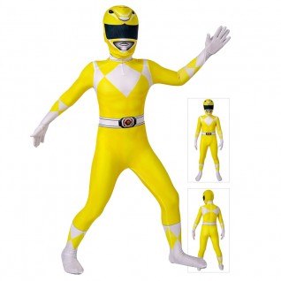 Kids Power Ranger Cosplay Costume Yellow Mighty Morphin Power Rangers Suit