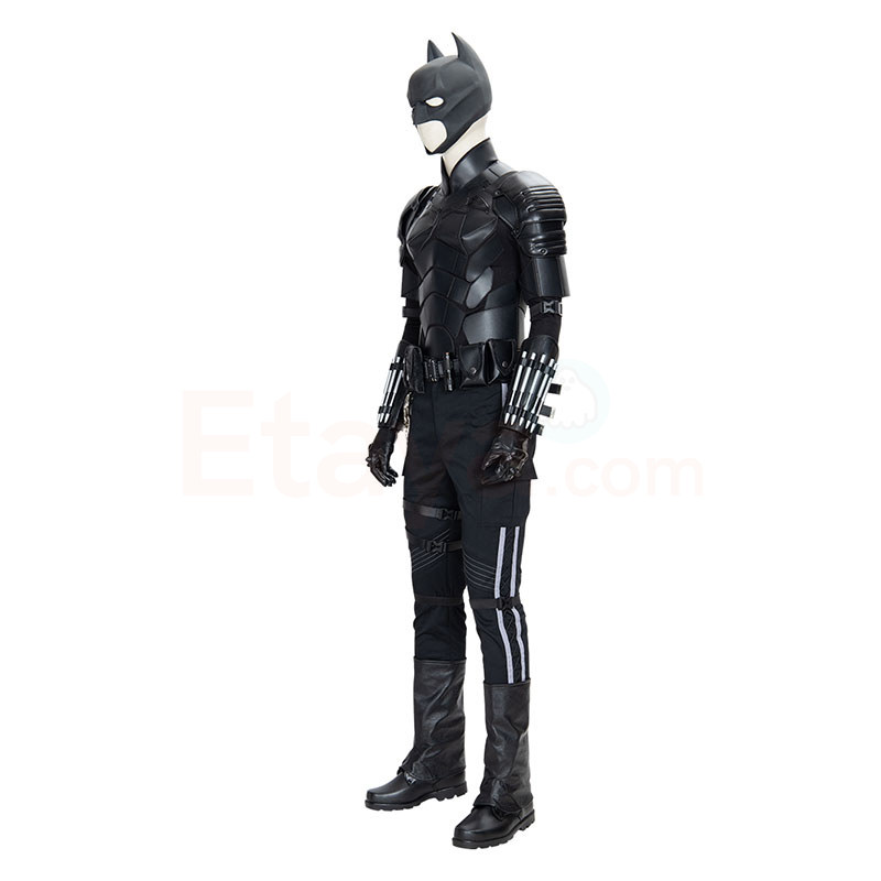 Batman 2021 Bruce Wayne Robert Pattinson Cosplay Costume Combinaison Ensemble Complet 