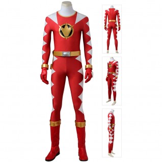 Red Dino Ranger Costume Power Rangers Dino Thunder Cosplay Suit