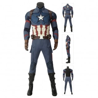 Captain America Steven Rogers Cosplay Costume by The Avengers: Endgame