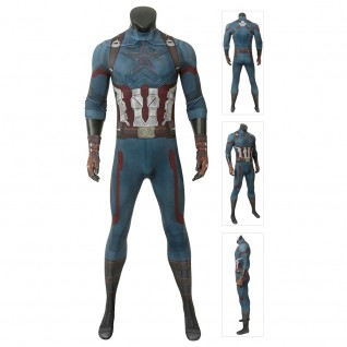 Captain America Costume Avengers 3 Infinity War Steve Rogers Jumpsuit