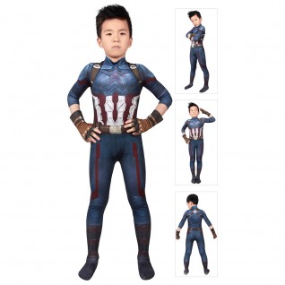 Captain America Costume Avengers 3 Infinity War Steve Rogers Jumpsuit For Kids