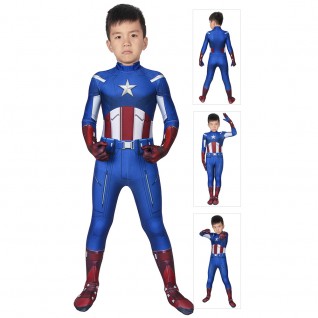 Steve Rogers Costume Avengers 1 Captain America Jumpsuit For Kids