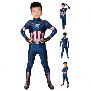 Captain America Steve Rogers Costume Avengers 2 Austrian Age Cosplay Jumpsuits For Kids