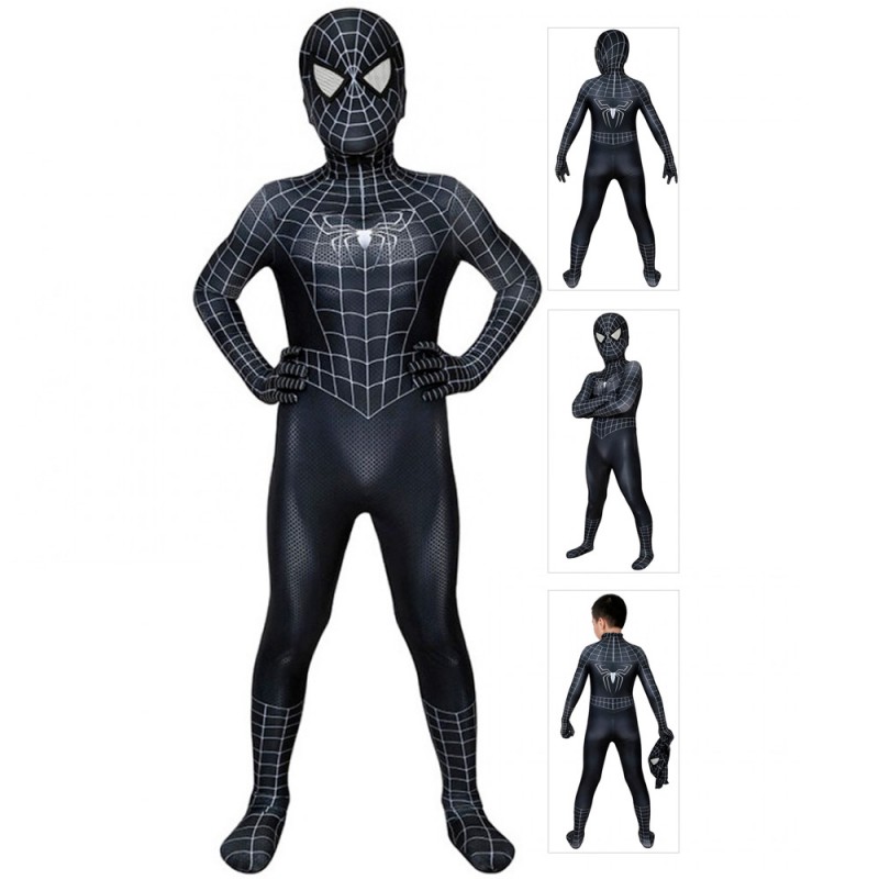 Eddie Brock Costume Spiderman 3 Venom Jumpsuit For Kids