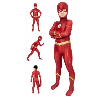 Barry Allen Costume The Flash Season 6 Cosplay Jumpsuit for Kids