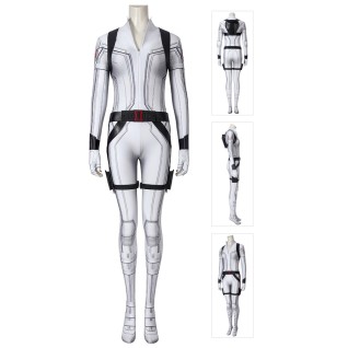 Natasha Romanoff White Costume Black Widow Cosplay Jumpsuit