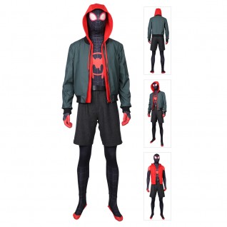 Miles Morales Costume Spider-Man Into the Spider-Verse Cosplay Suit