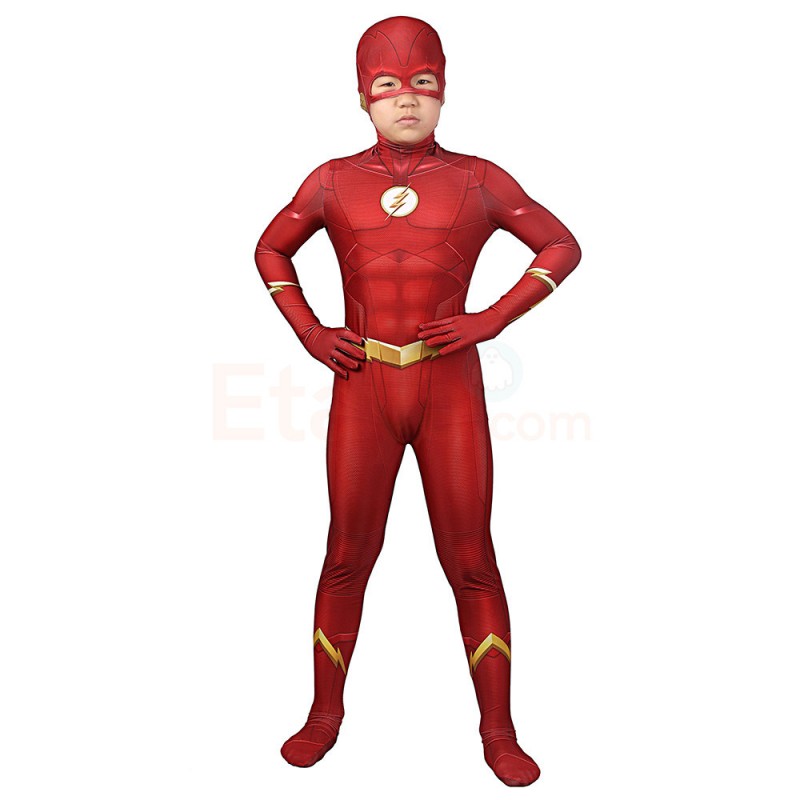 The Flash Season 5 Cosplay Costume Barry Allen Jumpsuit for Kids