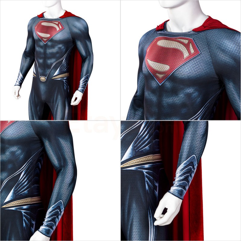 Man of Steel Superman Costume Cosplay Suit Clark Kent Jumpsuit Ver1