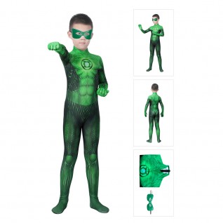 Kids Green Cosplay Costume Hal Jordan Jumpsuit