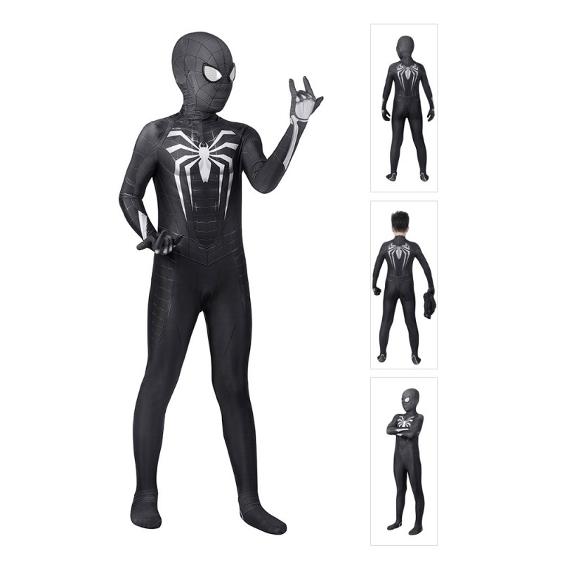 Kids Black Spiderman Cosplay Costume Miles Morales Spider-Man